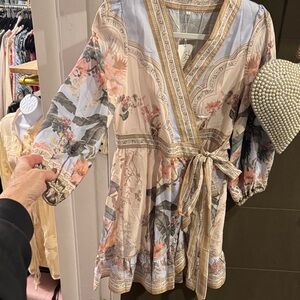 Floral Wrap Dress with Long Sleeves